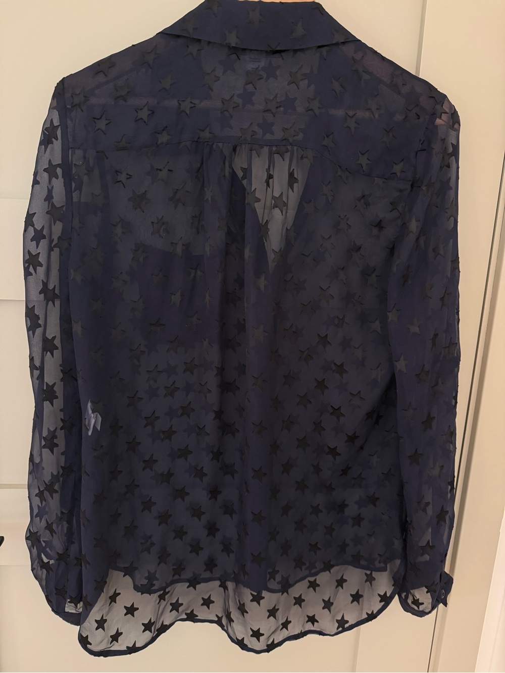 Diane von Furstenberg Lorelei Silk blend sheer navy black stars 4th of July 8 - Picture 8 of 8